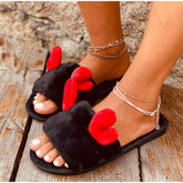 Pantuflas cálidas de alce navideño de peluche